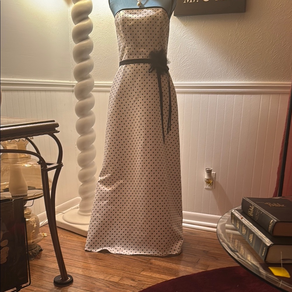 Vintage Jessica McClintock White Strapless Maxi Sundress for Cocktail